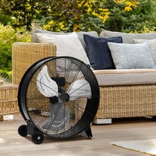 Load image into Gallery viewer, 3-Speed 24 Inch Industrial Drum Fan with Aluminum Blades-Black

