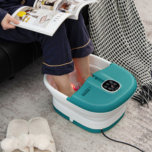 Load image into Gallery viewer, Folding Foot Spa Basin with Heat Bubble Roller Massage Temp and Time Set-Turquoise
