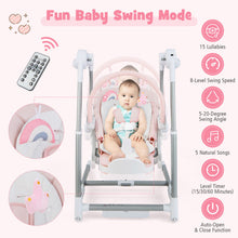 Load image into Gallery viewer, Baby Folding High Chair with 8 Adjustable Heights and 5 Recline Backrest-Pink
