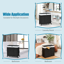 Load image into Gallery viewer, Laundry Hamper with Wheels and Lid-Black
