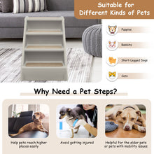 Load image into Gallery viewer, 4 Steps Folding Pet Stairs with Safe Side Rail-Gray

