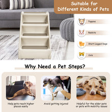 Load image into Gallery viewer, 4 Steps Folding Pet Stairs with Safe Side Rail-Beige
