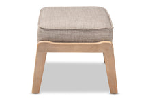 Load image into Gallery viewer, Baxton Studio Sigrid Mid-Century Modern Light Grey Fabric Upholstered Antique Oak Finished Wood Ottoman
