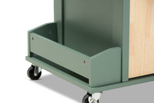 Load image into Gallery viewer, Baxton Studio Dorthy Coastal and Farmhouse Two-tone Dark Green and Natural Wood Kitchen Storage Cart
