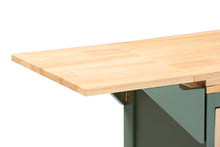 Load image into Gallery viewer, Baxton Studio Dorthy Coastal and Farmhouse Two-tone Dark Green and Natural Wood Kitchen Storage Cart
