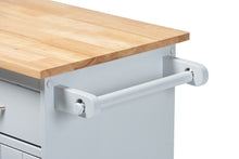 Load image into Gallery viewer, Baxton Studio Donnie Coastal and Farmhouse Two-Tone Light Grey and Natural Finished Wood Kitchen Storage Cart
