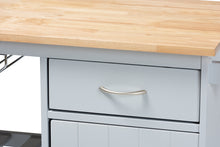 Load image into Gallery viewer, Baxton Studio Donnie Coastal and Farmhouse Two-Tone Light Grey and Natural Finished Wood Kitchen Storage Cart
