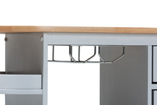 Load image into Gallery viewer, Baxton Studio Donnie Coastal and Farmhouse Two-Tone Light Grey and Natural Finished Wood Kitchen Storage Cart
