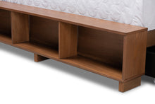 Load image into Gallery viewer, Baxton Studio Arthur Modern Rustic Ash Walnut Brown Finished Wood Queen Size Platform Bed with Built-In Shelves
