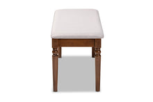 Load image into Gallery viewer, Baxton Studio Giovanni Modern and Contemporary Grey Fabric Upholstered and Walnut Brown Finished Wood Dining Bench

