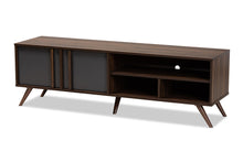 Load image into Gallery viewer, Baxton Studio Naoki Modern and Contemporary Two-Tone Grey and Walnut Finished Wood 2-Door TV Stand
