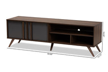 Load image into Gallery viewer, Baxton Studio Naoki Modern and Contemporary Two-Tone Grey and Walnut Finished Wood 2-Door TV Stand
