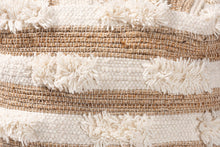 Load image into Gallery viewer, Baxton Studio Basque Modern and Contemporary Moroccan Inspired Natural and Ivory Handwoven Wool Blend Pouf Ottoman
