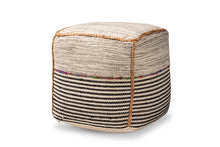 Load image into Gallery viewer, Baxton Studio Arta Modern and Contemporary Bohemian Multi-Colored Handwoven Wool Blend Pouf Ottoman
