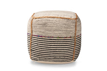 Load image into Gallery viewer, Baxton Studio Arta Modern and Contemporary Bohemian Multi-Colored Handwoven Wool Blend Pouf Ottoman
