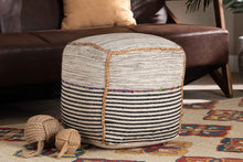 Load image into Gallery viewer, Baxton Studio Arta Modern and Contemporary Bohemian Multi-Colored Handwoven Wool Blend Pouf Ottoman
