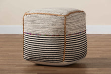 Load image into Gallery viewer, Baxton Studio Arta Modern and Contemporary Bohemian Multi-Colored Handwoven Wool Blend Pouf Ottoman
