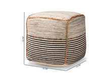 Load image into Gallery viewer, Baxton Studio Arta Modern and Contemporary Bohemian Multi-Colored Handwoven Wool Blend Pouf Ottoman
