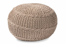 Load image into Gallery viewer, Baxton Studio Palmas Modern and Contemporary Bohemian Beige Handwoven Pet Yarn Pouf Ottoman

