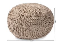 Load image into Gallery viewer, Baxton Studio Palmas Modern and Contemporary Bohemian Beige Handwoven Pet Yarn Pouf Ottoman
