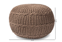 Load image into Gallery viewer, Baxton Studio Palmas Modern and Contemporary Bohemian Taupe Handwoven Pet Yarn Pouf Ottoman
