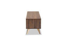 Load image into Gallery viewer, Baxton Studio Dena Mid-Century Modern Walnut Brown Wood and Gold Finished TV Stand

