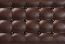Load image into Gallery viewer, Baxton Studio Walsh Mid-Century Modern Dark Brown Leather-Effect Polyester Fabric Upholstered and Walnut Brown Finished Wood Dining Bench
