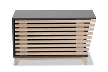 Load image into Gallery viewer, Baxton Studio Eckhart Modern and Contemporary Two-Tone Dark Grey and Oak Finished Wood Cat Litter Box Cover House
