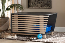 Load image into Gallery viewer, Baxton Studio Eckhart Modern and Contemporary Two-Tone Dark Grey and Oak Finished Wood Cat Litter Box Cover House
