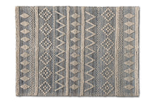Load image into Gallery viewer, Baxton Studio Callum Modern and Contemporary Ivory and Blue Handwoven Wool Blend Area Rug
