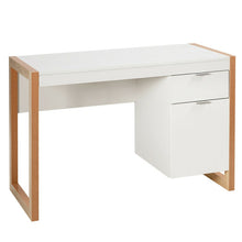 Load image into Gallery viewer, Modern Computer Desk Study Table Writing Workstation with Cabinet and Drawer-White
