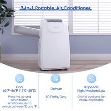 Load image into Gallery viewer, 3-in-1 Portable Air Conditioner with Cooling Fan Dehumidifier Function-12000 BTU
