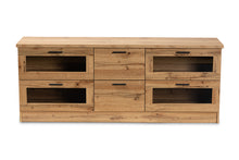 Load image into Gallery viewer, Baxton Studio Adelino Modern and Contemporary Oak Brown Finished Wood 2-Drawer TV Stand
