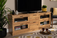 Load image into Gallery viewer, Baxton Studio Adelino Modern and Contemporary Oak Brown Finished Wood 2-Drawer TV Stand
