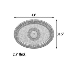 Load image into Gallery viewer, Antique Silver Petite Oval Ceiling Medallion
