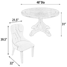 Load image into Gallery viewer, Farmhouse Diamond 48'' Round Dining Table Set of 5
