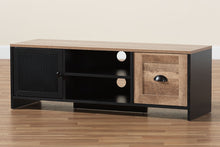 Load image into Gallery viewer, Baxton Studio Connell Modern and Contemporary Industrial Two-Tone Natural Brown and Black Finished Wood and Black Metal 2-Door TV Stand
