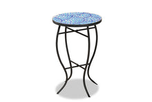 Load image into Gallery viewer, Baxton Studio Gaenor Modern and Contemporary Black Metal and Blue Glass Plant Stand
