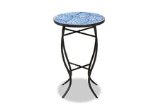 Load image into Gallery viewer, Baxton Studio Gaenor Modern and Contemporary Black Metal and Blue Glass Plant Stand

