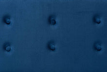 Load image into Gallery viewer, Baxton Studio Caine Modern and Contemporary Navy Blue Velvet Fabric Upholstered and Dark Brown Finished Wood Storage Bench
