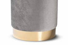 Load image into Gallery viewer, Baxton Studio Chaela Contemporary Glam and Luxe Grey Velvet Fabric Upholstered and Gold Finished Metal Ottoman
