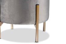 Load image into Gallery viewer, Baxton Studio Malina Contemporary Glam and Luxe Grey Velvet Fabric Upholstered and Gold Finished Metal Storage Ottoman

