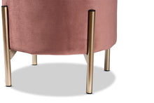 Load image into Gallery viewer, Baxton Studio Malina Contemporary Glam and Luxe Pink Velvet Fabric Upholstered and Gold Finished Metal Storage Ottoman
