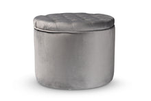 Load image into Gallery viewer, Baxton Studio Livana Contemporary Glam and Luxe Grey Velvet Fabric Upholstered Storage Ottoman
