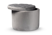 Load image into Gallery viewer, Baxton Studio Livana Contemporary Glam and Luxe Grey Velvet Fabric Upholstered Storage Ottoman
