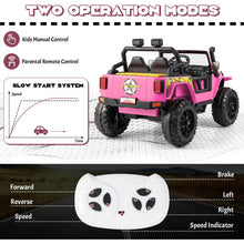 Load image into Gallery viewer, 12V Ride on Truck with Parent Remote Control and LED Lights-Pink
