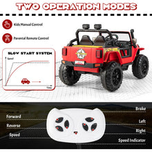 Load image into Gallery viewer, 12V Ride on Truck with Parent Remote Control and LED Lights-Red
