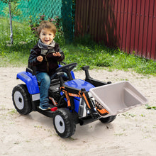 Load image into Gallery viewer, 12V Battery Powered Kids Ride on Excavator with Adjustable Arm and Bucket-Blue
