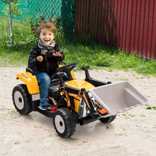 Load image into Gallery viewer, 12V Battery Powered Kids Ride on Excavator with Adjustable Arm and Bucket-Yellow
