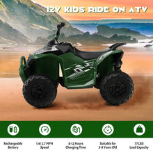 Load image into Gallery viewer, 12V Kids Ride On ATV with High/Low Speed and Comfortable Seat-Army Green
